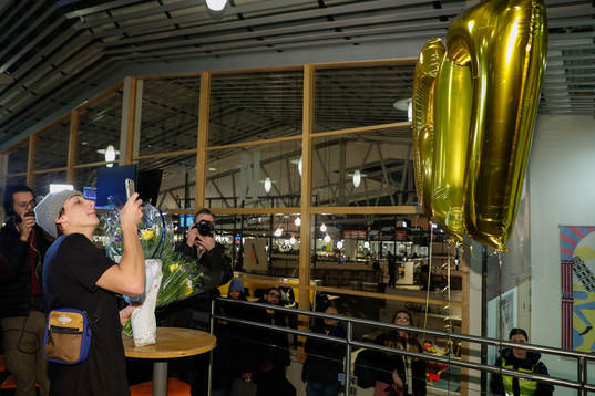 Armand Duplantis as he arrives at Skavsta airport