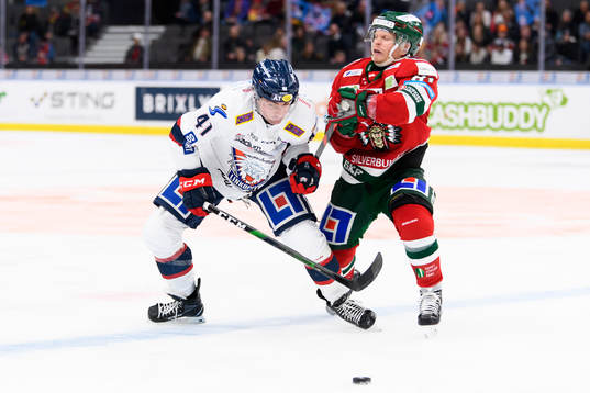 Linköpings Broc Little och Frölundas Ryan Lasch