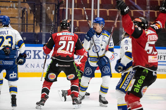 Malmö Redhawks spelarna jublar