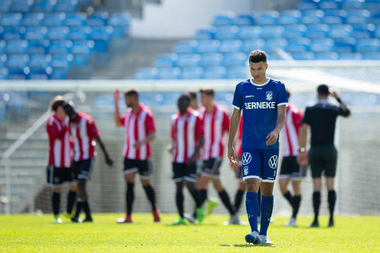 Alexander Jallow of IFK Göteborg looks dejected