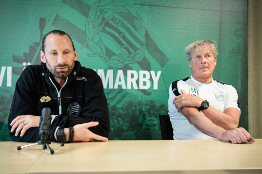 Johan Wiland och målvaktstränare Mikael Olsson