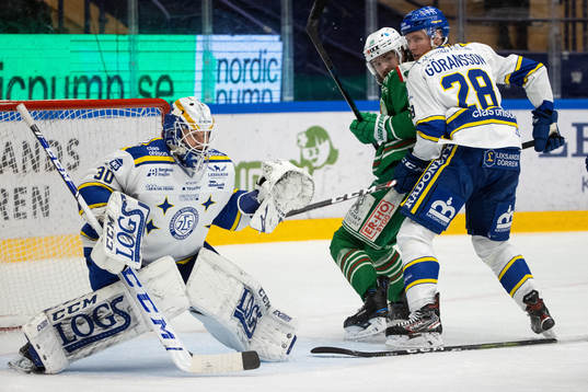 Rögles Dennis Everberg och Leksands Mattias Göransson och