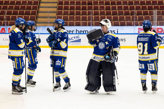 Leksands Samantha Hanson och Nicole Hall och Maddie Rolfes