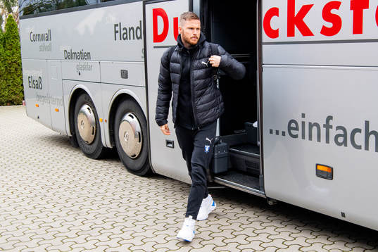 Lasse Nielsen of Malmö FF arrives at the hotel
