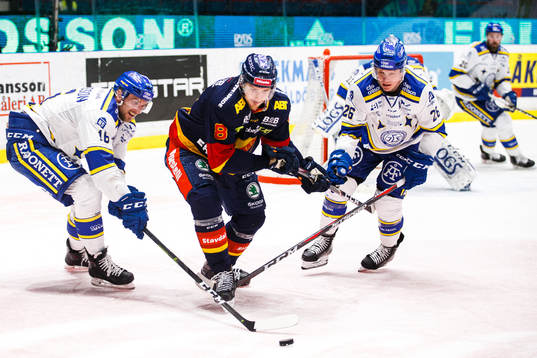 Djurgårdens Anton Hedman i en kamp mot Leksands Daniel