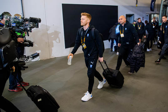 Behrang Safari of Malmö FF arrives