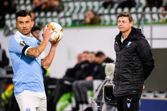 Behrang Safari and Jon Dahl Tomasson, head coach  of Malmö