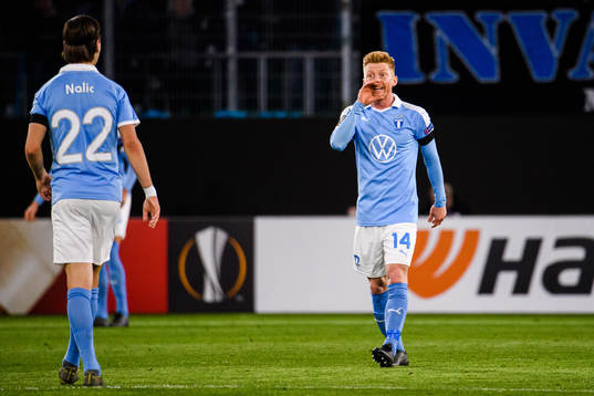 Adi Nalic and Anders Christiansen of Malmö FF