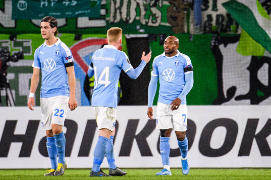Adi Nalic, Anders Christiansen and Fouad Bachirou of Malmö