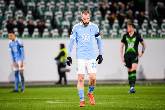 Jo Inge Berget of Malmö FF looks dejected