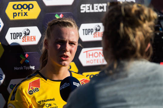 Nora Eide Lie of LSK Kvinner is interviewed