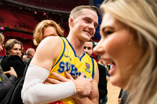 Ludvig Håkanson of Sweden celebrates