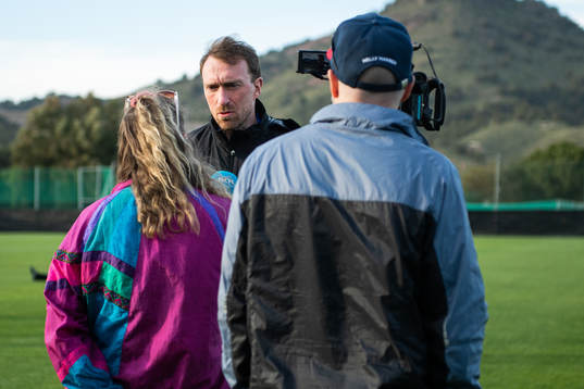 Steinar Lein, head coach of Rosenborg, is interviewed
