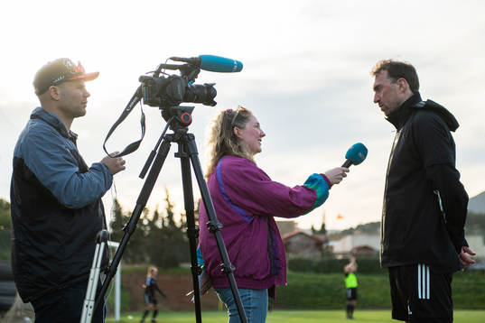 Steinar Lein, head coach of Rosenborg, is interviewed