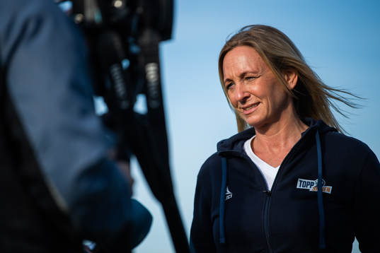 Hege Jørgensen, Toppfotball Kvinner, is interviewed