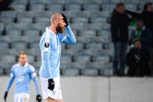 Jo Inge Berget of Malmö FF looks dejected
