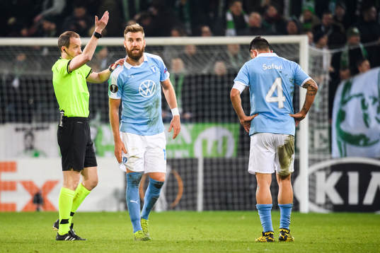 Rasmus Bengtsson of Malmö FF in pain