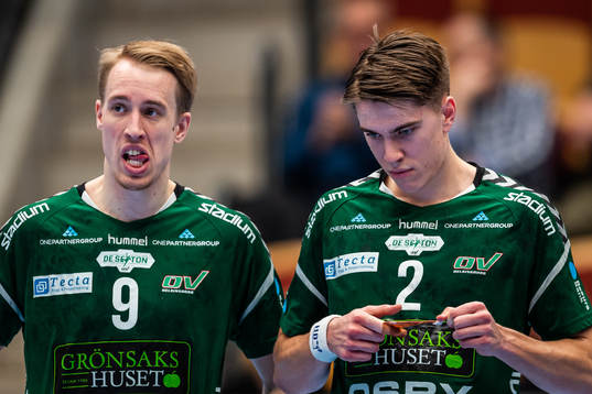 Helsingborgs Linus Nilsson och Oskar Joelsson deppar