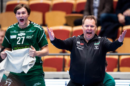 Helsingborgs Johan Palm och tränare Mats Engblom