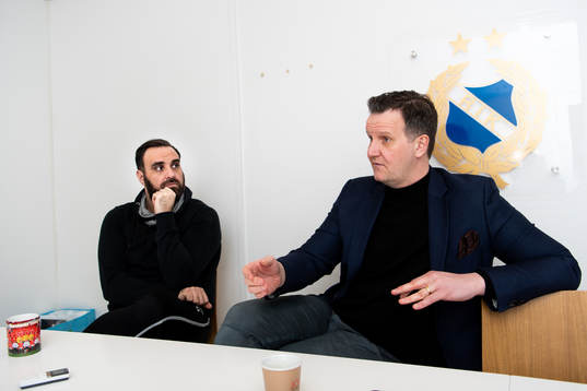 Redbergslids tränare Jasmin Zuta och ordförande Carl
