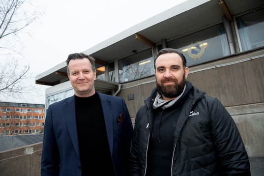 Redbergslids ordförande Carl Magnus Källfelt och tränare