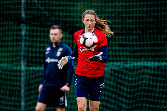 Goalkeeper Cecilie Hauståker Fiskerstrand of the Norwegian