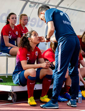 Ingrid Moe Wold of Norway is being checked by Said
