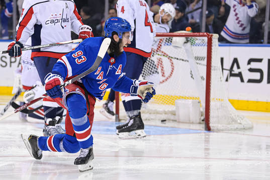 New York Rangers Mika Zibanejad celebrates