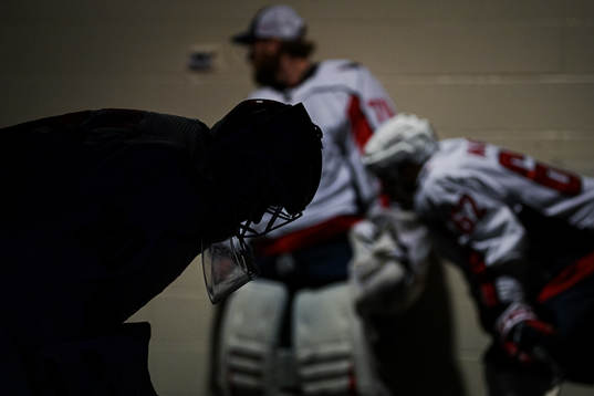 Washington Capitals goaltender Ilya Samsonov waiting to