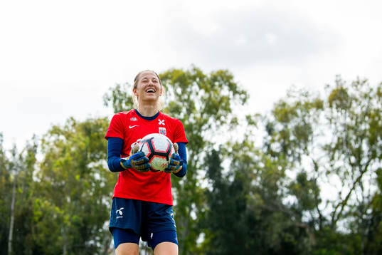 Goalkeeper Cecilie Hauståker Fiskerstrand of the Norwegian