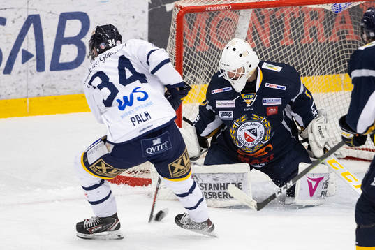 Borlänges målvakt Alexander Johansson och Visby/Romas