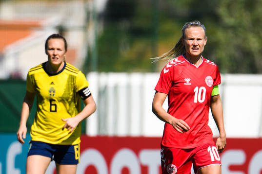 Magdalena Eriksson of Sweden and Pernille Harder of Denmark