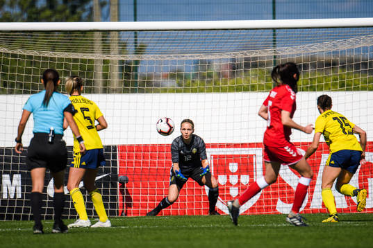 Goalkeeper Jennifer Falk of Sweden