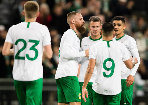 Hammarbys David Fällman, Paulinho och Aimar Sher jubalr