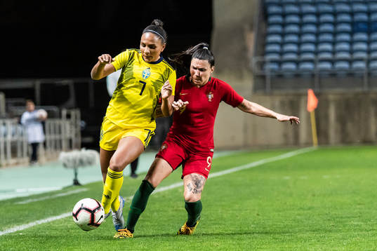 Madelen Janogy of Sweden and Ana Borges of Portugal