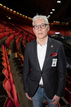 Frölundas presschef Peter Pettersson Kymmer innan
