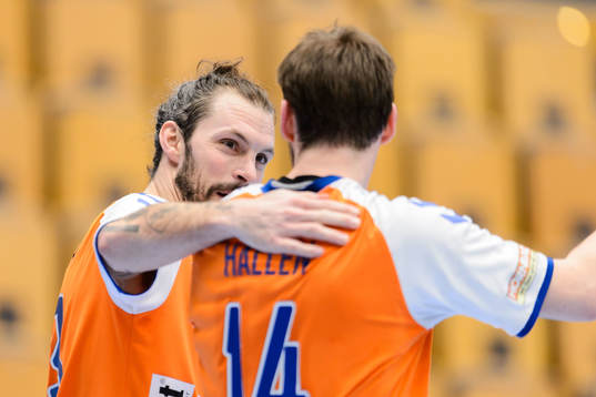 Kristianstads Fredrik Petersen och Viktor Hallén jublar