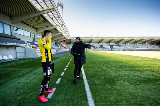 Häckens Patrik Wålemark och tränare Andreas Alm