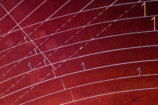 General view of empty running tracks as the Coronavirus,