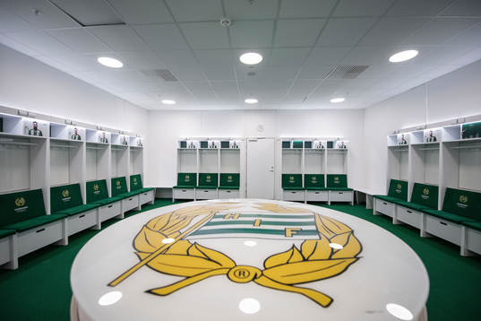 The Hammarby players dressing room at Tele2 arena as the