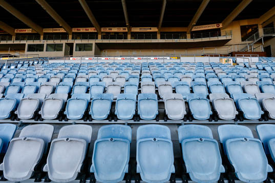Empty seats at Östgötaporten Arena as the coronavirus,