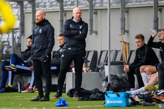 Landskronas assisterande tränare Max Mölder  och tränare