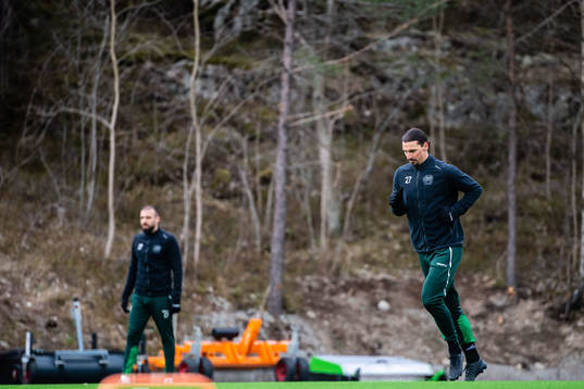 Zlatan Ibrahimovic participate in a practice with Hammarby