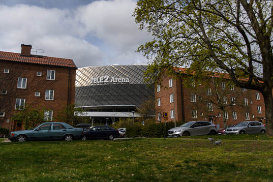 Exteriör av Tele2 Arena
