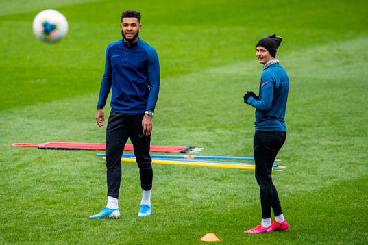 Joshua King and Caroline Graham Hansen of the Norwegian