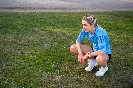 Norwegian athlete Karoline Bjerkeli Grøvdal trains