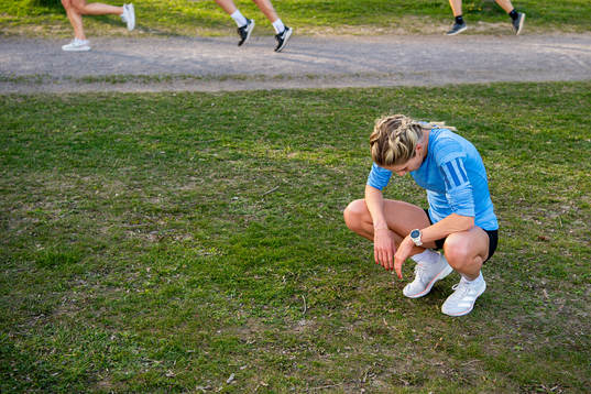 Norwegian athlete Karoline Bjerkeli Grøvdal trains