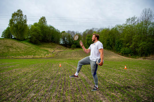 Norwegian discus thrower Ola Stunes Isene trains at the