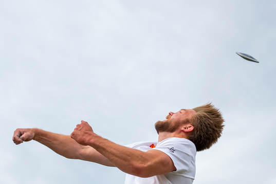 Norwegian discus thrower Ola Stunes Isene trains at the