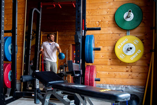Norwegian discus thrower Ola Stunes Isene trains at the